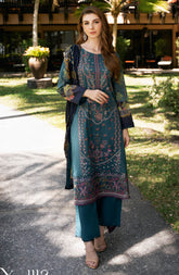 Y-1112 | 3Pc Unstitched Suit Embroidered Lawn Vol-11 Riwayat By Ramsha